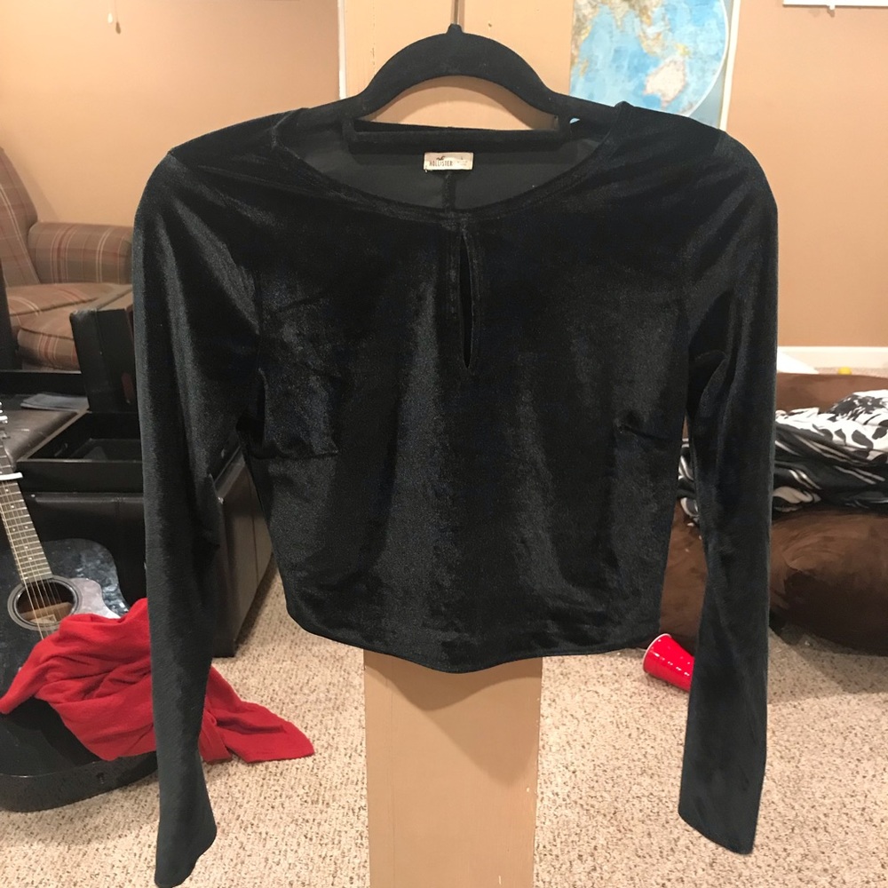 Holister Black Velvet Crop top